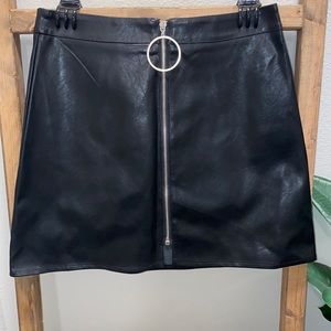 Black Leather Mini Skirt